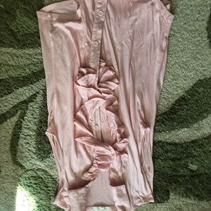 Sleeveless Light Pink Ruffle Button-Front Top